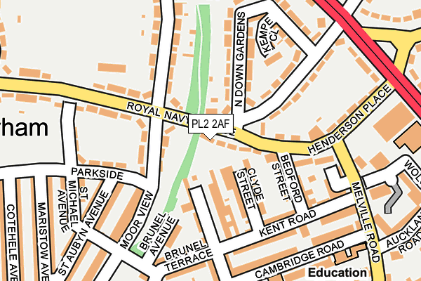 PL2 2AF map - OS OpenMap – Local (Ordnance Survey)