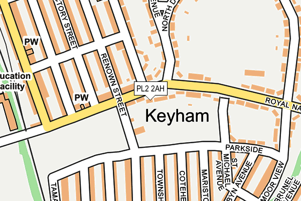 PL2 2AH map - OS OpenMap – Local (Ordnance Survey)