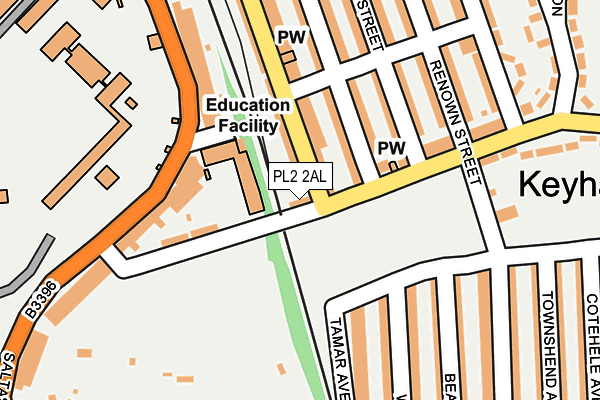 PL2 2AL map - OS OpenMap – Local (Ordnance Survey)