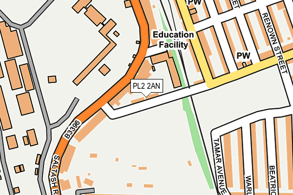 PL2 2AN map - OS OpenMap – Local (Ordnance Survey)