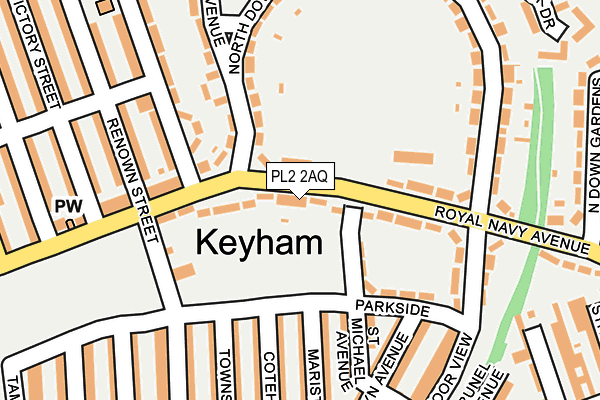 PL2 2AQ map - OS OpenMap – Local (Ordnance Survey)