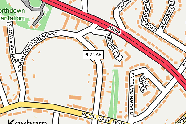 PL2 2AR map - OS OpenMap – Local (Ordnance Survey)