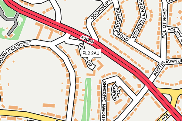 PL2 2AU map - OS OpenMap – Local (Ordnance Survey)