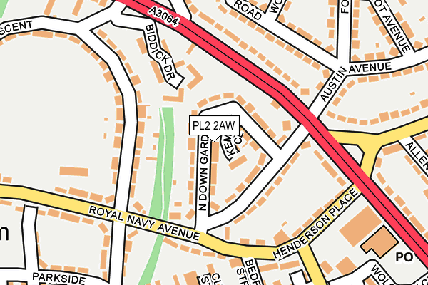 PL2 2AW map - OS OpenMap – Local (Ordnance Survey)