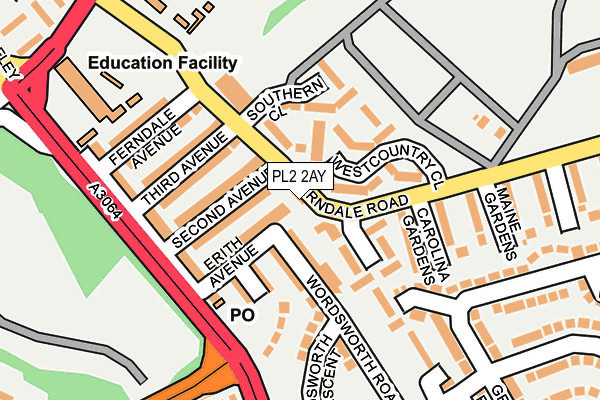 PL2 2AY map - OS OpenMap – Local (Ordnance Survey)