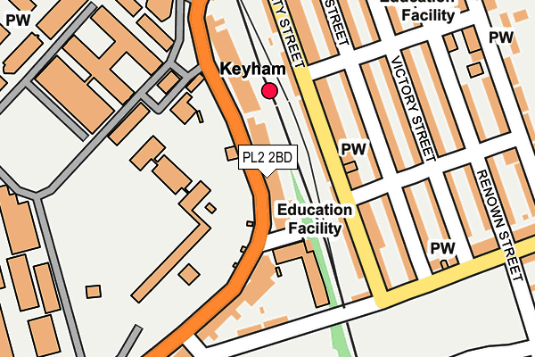 PL2 2BD map - OS OpenMap – Local (Ordnance Survey)