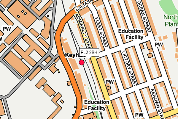 PL2 2BH map - OS OpenMap – Local (Ordnance Survey)