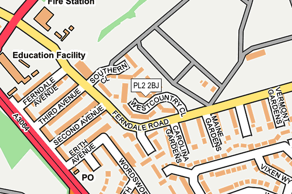 PL2 2BJ map - OS OpenMap – Local (Ordnance Survey)