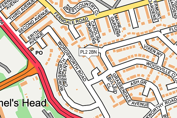 PL2 2BN map - OS OpenMap – Local (Ordnance Survey)