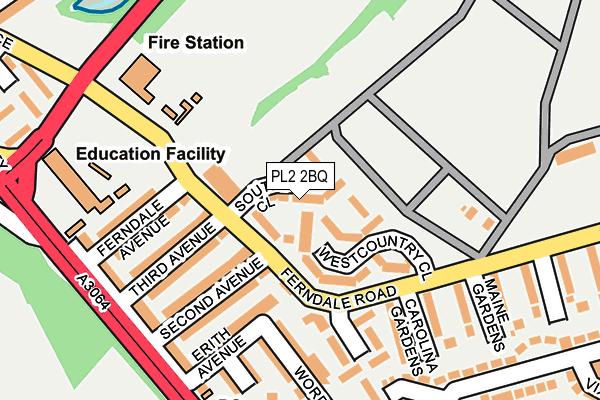 PL2 2BQ map - OS OpenMap – Local (Ordnance Survey)