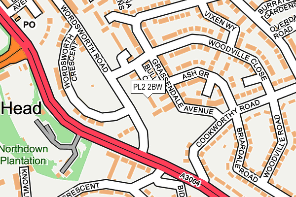 PL2 2BW map - OS OpenMap – Local (Ordnance Survey)