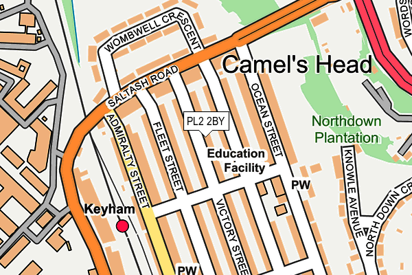 PL2 2BY map - OS OpenMap – Local (Ordnance Survey)