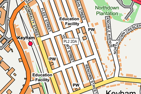 PL2 2DA map - OS OpenMap – Local (Ordnance Survey)