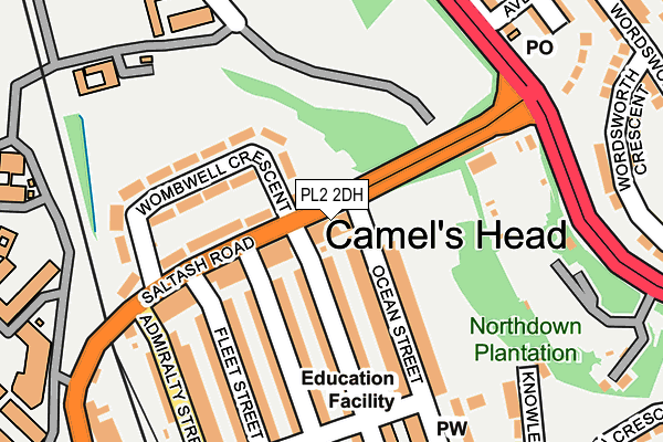 PL2 2DH map - OS OpenMap – Local (Ordnance Survey)