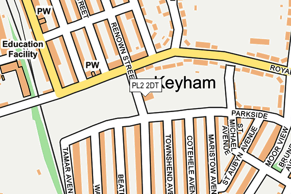 PL2 2DT map - OS OpenMap – Local (Ordnance Survey)