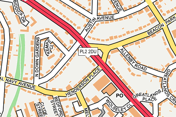 PL2 2DU map - OS OpenMap – Local (Ordnance Survey)