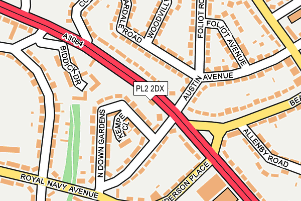 PL2 2DX map - OS OpenMap – Local (Ordnance Survey)