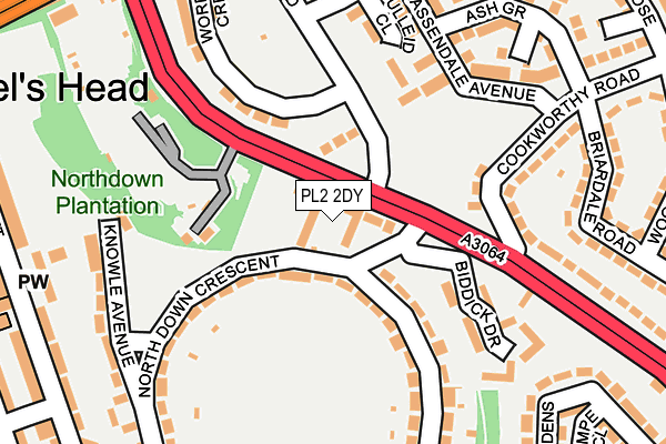 PL2 2DY map - OS OpenMap – Local (Ordnance Survey)