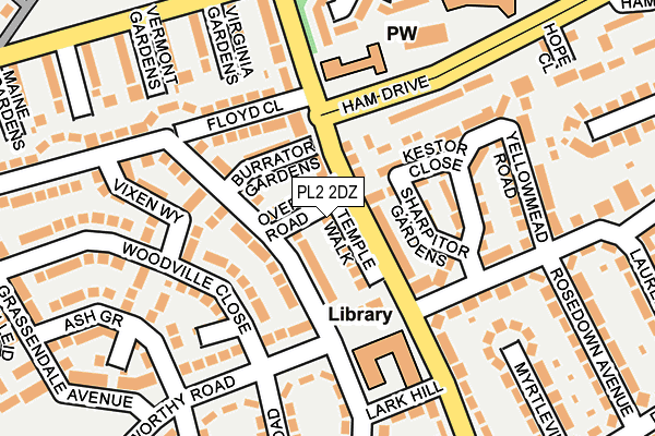 PL2 2DZ map - OS OpenMap – Local (Ordnance Survey)