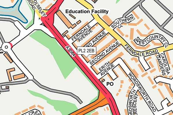 PL2 2EB map - OS OpenMap – Local (Ordnance Survey)