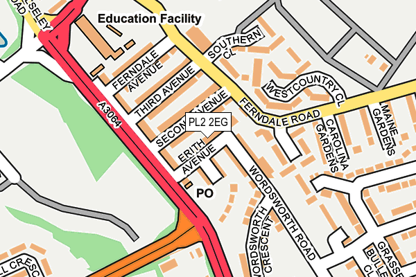 PL2 2EG map - OS OpenMap – Local (Ordnance Survey)