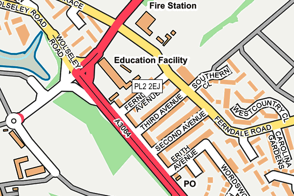 PL2 2EJ map - OS OpenMap – Local (Ordnance Survey)