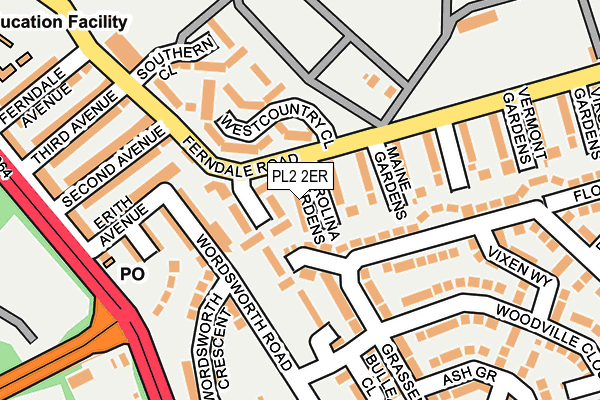 PL2 2ER map - OS OpenMap – Local (Ordnance Survey)