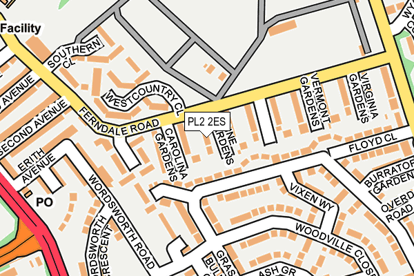 PL2 2ES map - OS OpenMap – Local (Ordnance Survey)