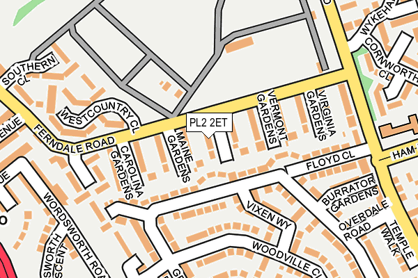 PL2 2ET map - OS OpenMap – Local (Ordnance Survey)