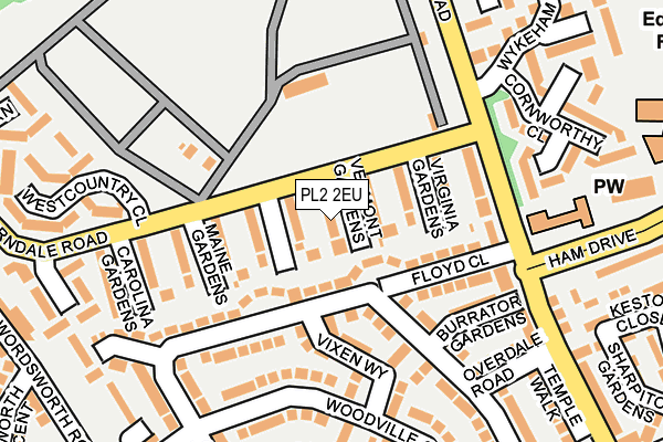 PL2 2EU map - OS OpenMap – Local (Ordnance Survey)