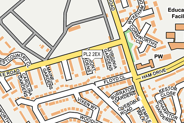 PL2 2EX map - OS OpenMap – Local (Ordnance Survey)