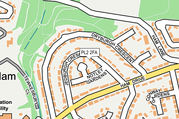 PL2 2FA map - OS OpenMap – Local (Ordnance Survey)