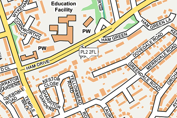 PL2 2FL map - OS OpenMap – Local (Ordnance Survey)