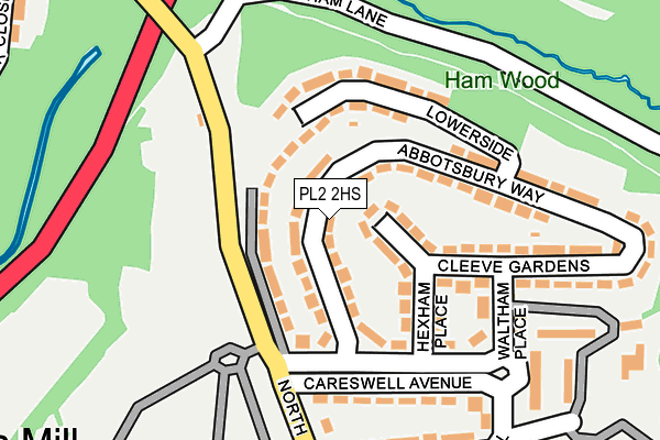 PL2 2HS map - OS OpenMap – Local (Ordnance Survey)