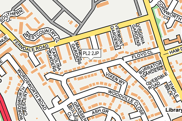 PL2 2JP map - OS OpenMap – Local (Ordnance Survey)