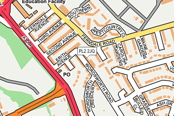 PL2 2JQ map - OS OpenMap – Local (Ordnance Survey)