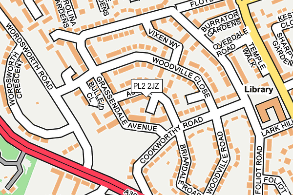 PL2 2JZ map - OS OpenMap – Local (Ordnance Survey)