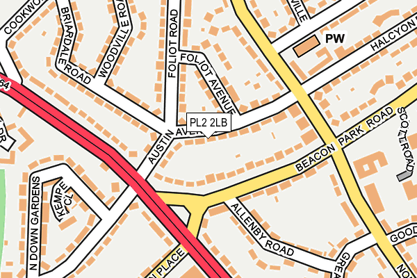 PL2 2LB map - OS OpenMap – Local (Ordnance Survey)