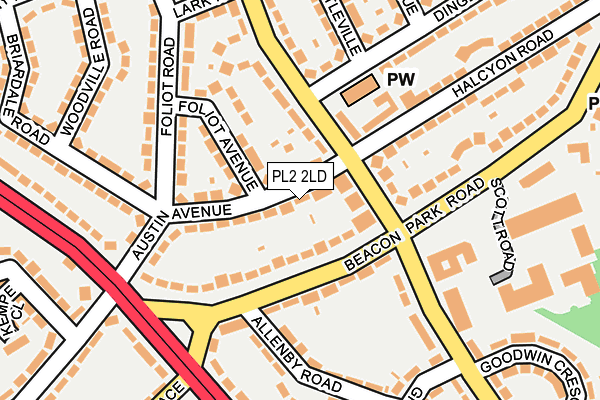 PL2 2LD map - OS OpenMap – Local (Ordnance Survey)