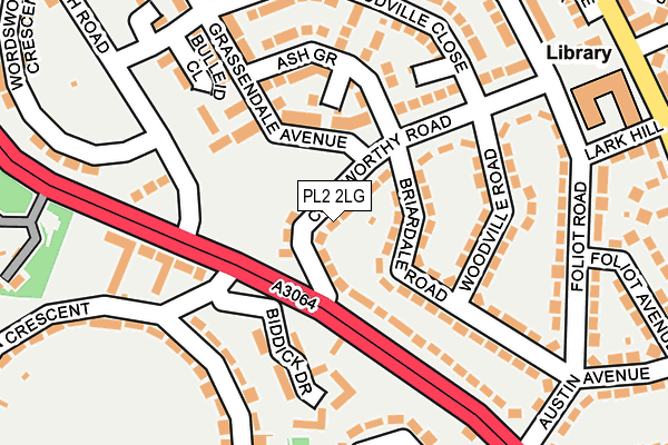 PL2 2LG map - OS OpenMap – Local (Ordnance Survey)