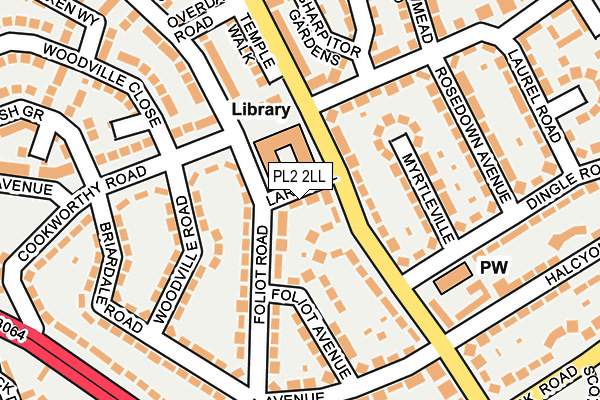 PL2 2LL map - OS OpenMap – Local (Ordnance Survey)