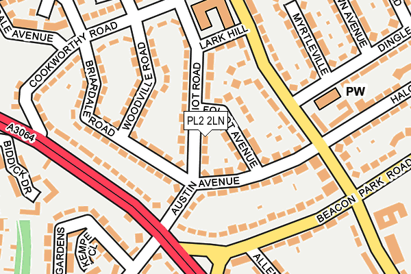 PL2 2LN map - OS OpenMap – Local (Ordnance Survey)