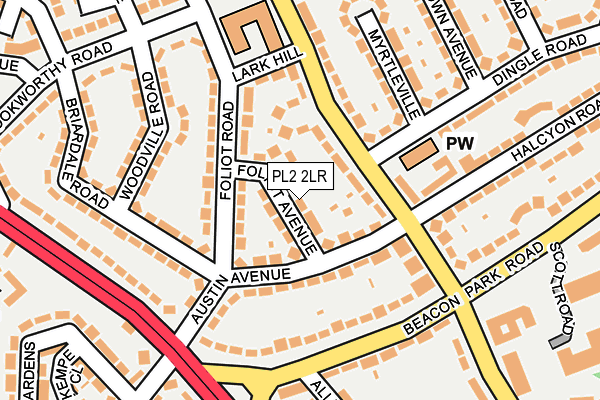 PL2 2LR map - OS OpenMap – Local (Ordnance Survey)