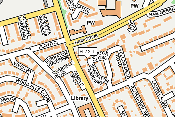 PL2 2LT map - OS OpenMap – Local (Ordnance Survey)