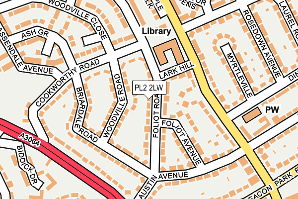 PL2 2LW map - OS OpenMap – Local (Ordnance Survey)