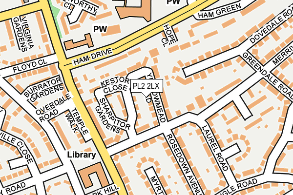 PL2 2LX map - OS OpenMap – Local (Ordnance Survey)