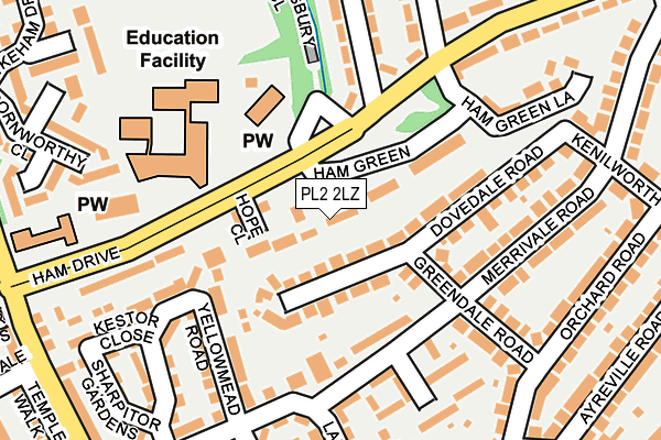 PL2 2LZ map - OS OpenMap – Local (Ordnance Survey)