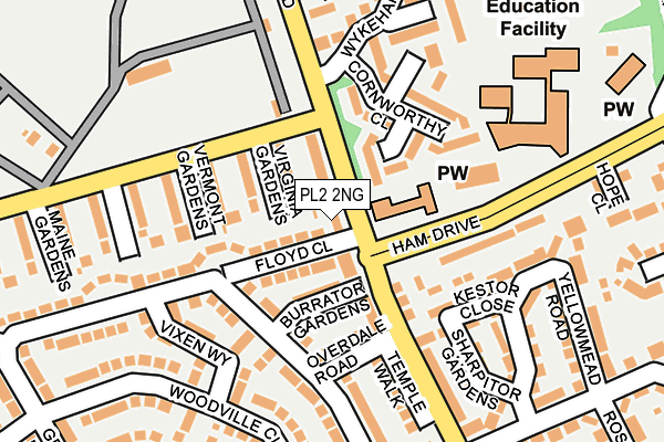 PL2 2NG map - OS OpenMap – Local (Ordnance Survey)