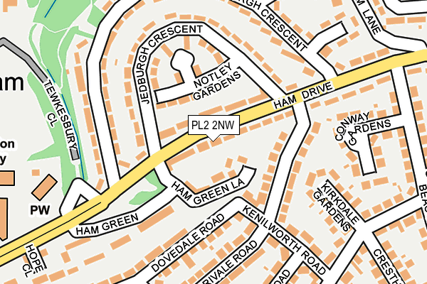 PL2 2NW map - OS OpenMap – Local (Ordnance Survey)