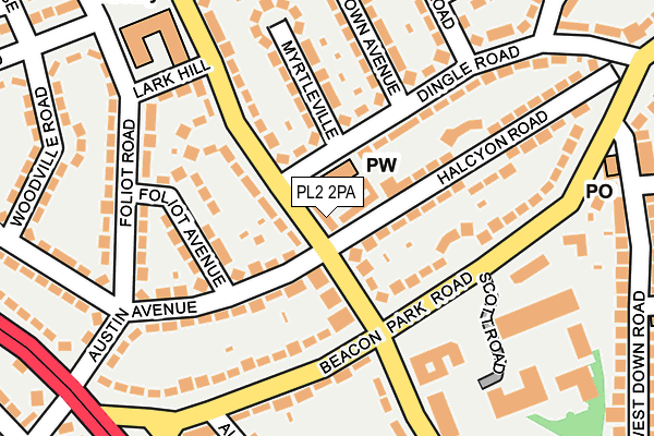 PL2 2PA map - OS OpenMap – Local (Ordnance Survey)